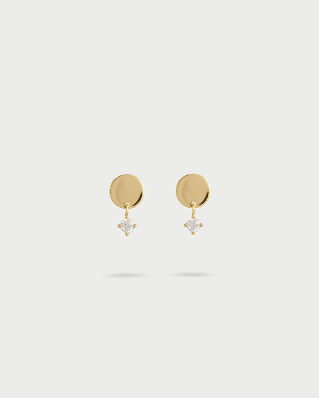 Orecchino lobo disco con punto luce - orz-024 m1 td au